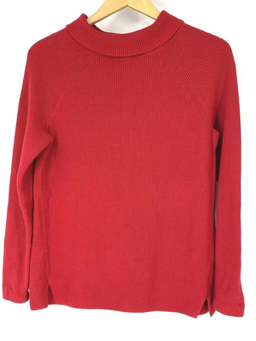 TALBOTS rolled collar sabrina cotton sweater in red (L)